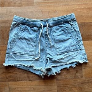 Rewash Light Blue Frayed Hem Jean Shorts